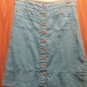 Button up Linin Skirt EUC